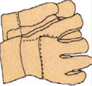 Title: Construction gloves - Description: Illustration of a pair of construction gloves.