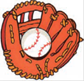 Title: Baseball glove - Description: Illustration of a baseball glove.