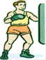 Title: Boxer - Description: Illustration of a boxer practicing for his next match. He is practicing with a punching bag.