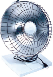 Ventilateur avec grille de protection - Illustration d'un ventilateur portable avec une grille de protection.