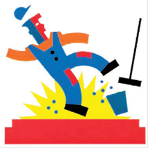 Title: Un employ glissant sur un sol  - Description: Illustration d'un employ glissant sur le sol 