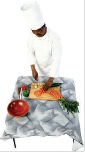 Un chef cuisinant -Image d'un chef cuisinant. Il couvre ses cheveux.